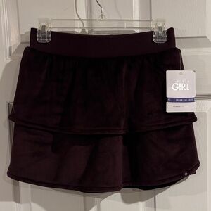 Athleta Girl Feelin' Great Fleece Tiered Skirt Spiced Cabernet size XL (14)